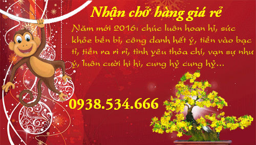 Nhận chở hàng giá rẻ chúc mừng năm mới 2016